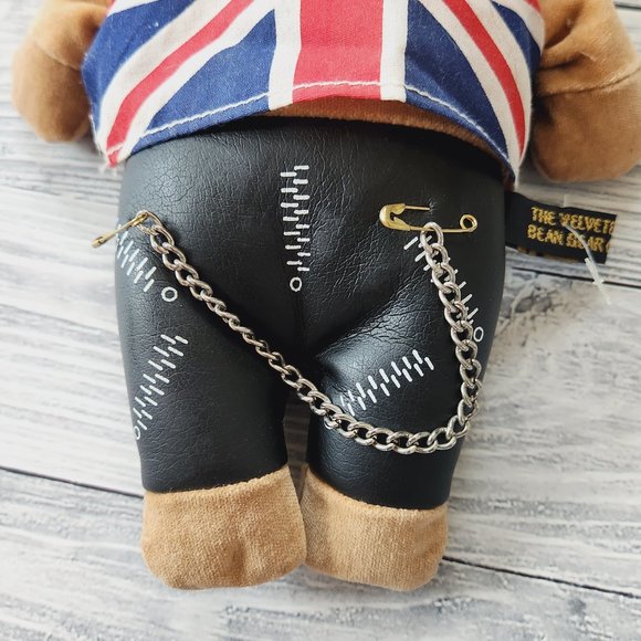 Vintage Velveteen Bear British London Great Britain Punk Bear Plush Tina Watson - Picture 3 of 6